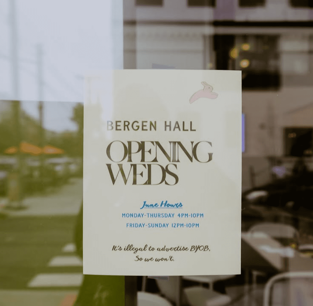 Bergen Hall Sign